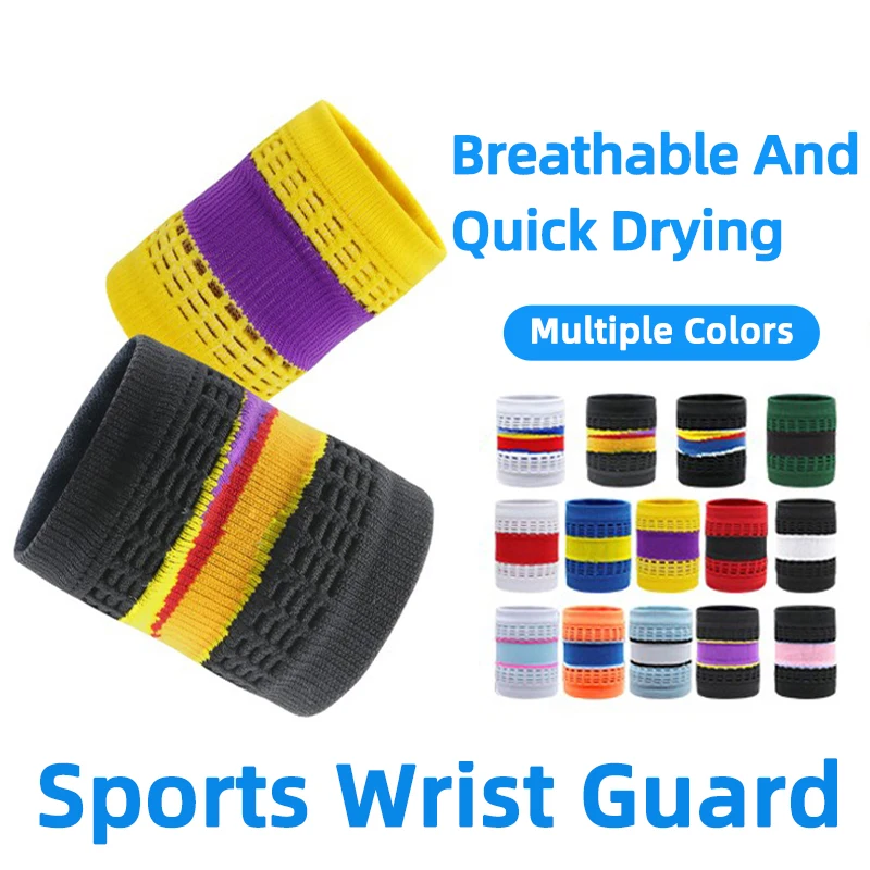 1 Pair Sport Wrist Guard Adults Kids Hollowed Out Sweat Wicking Breathable Quick Drying Basketball Tennis Gym Fitness Protection