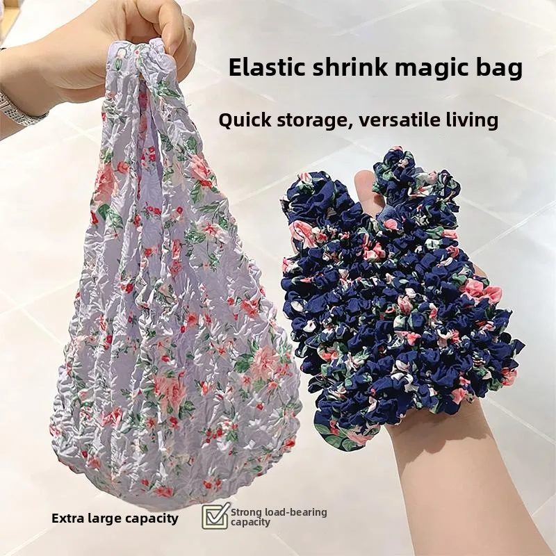 

Eco-Friendly Portable Reusable Magic Foldable op Bag Large Capaci Storage Bag Handheld Retractable Women's Handbag