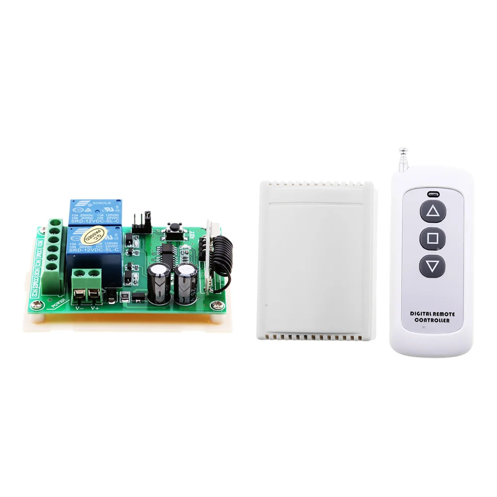 Ricevitore + trasmettitore interruttore telecomando RF wireless relè DC 12V 2CH