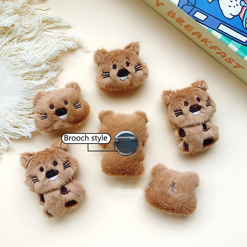 Cartoon Small Beavers Doll Brooch For Women Girls Clothes Badge Cute Animal Pins Fashion Backpack Decoration Accessories Gifts