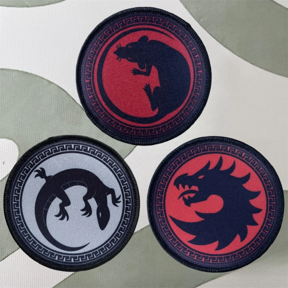 Salamander Rat Dragon Army Ender's Game Morale Badge Printed Patches Tactical Armband Backpack Hook and Loop Stickers