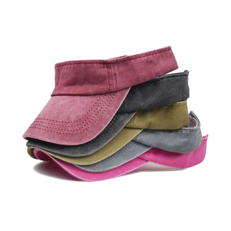 

Summer Breathable Hat Air Sun Hats Top empty hat Unisex Washed denim Cap Sports Tennis Golf Running Sunscreen Cap UV Protection