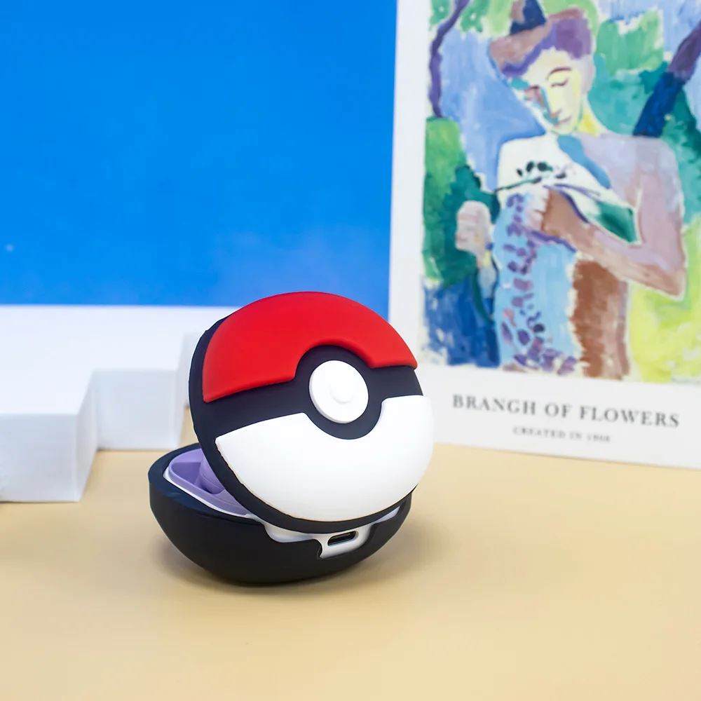 MINISO Pokemon Poké Ball Earphone Case Cover For Samsung Galaxy Buds Live/Pro/2 Silicone Wireless Earbuds Protective Cover