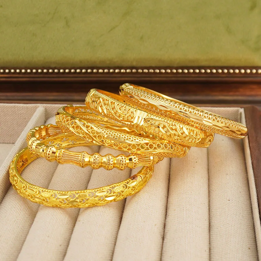 9999 gold Middle East geometric hollowed-out design ladies' bracelet - a gift for the bride on her wedding day