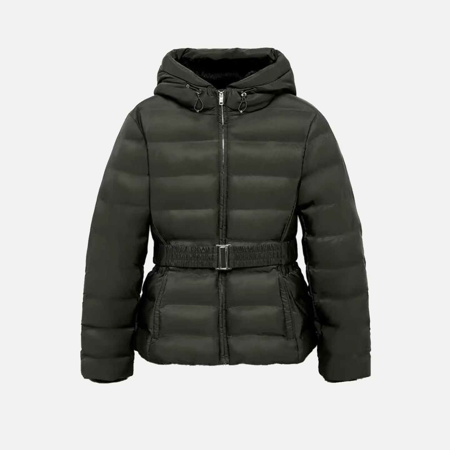 Waterproof Windproof Thiened Jaet Coat for Women Commute Sle Zipper Closure Long Sve Hooded Regular Fit Cotton Outer...