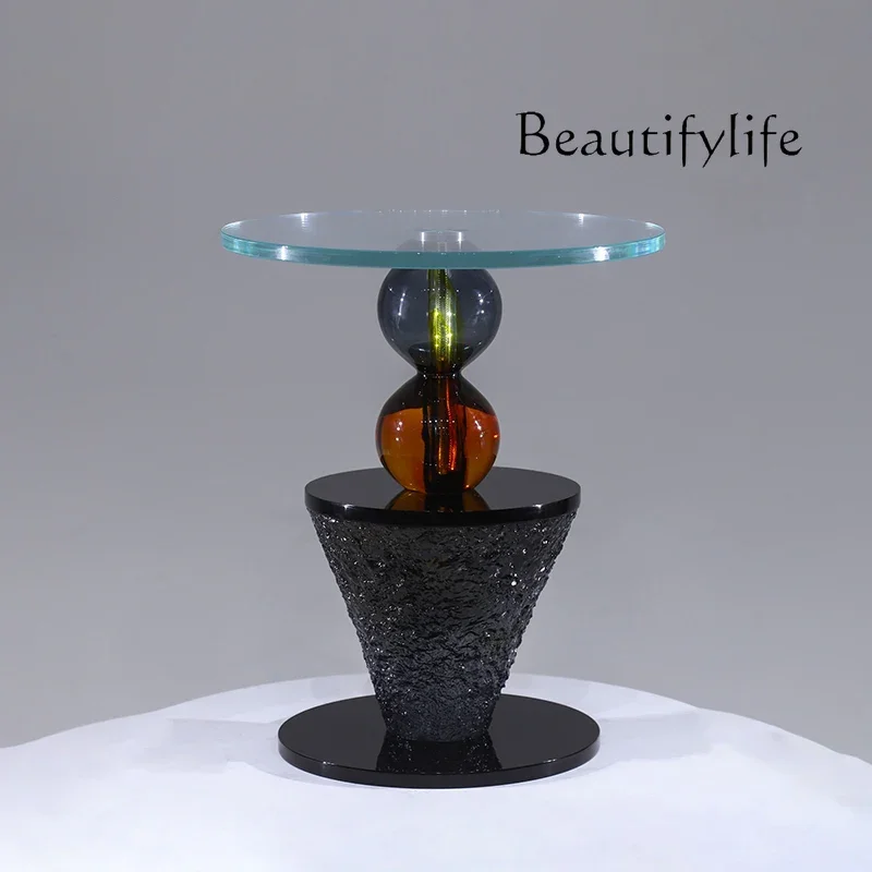 

ls 42Light luxury sofa side few living room household small coffee table side table transparent acrylic resin small round table