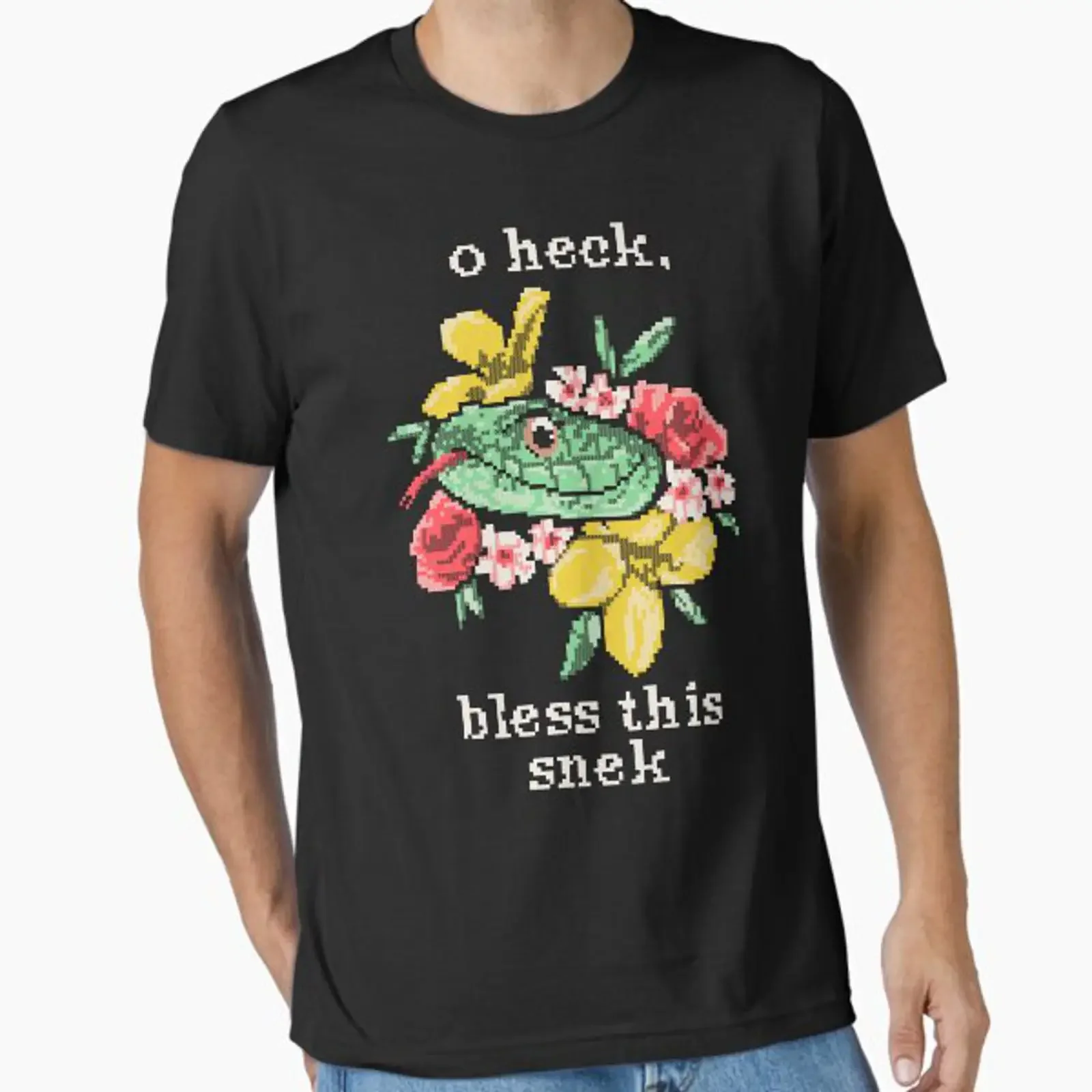 Bless This Snek Essential T Shirt vintage Washed Casual Stretched designer clothes streetwear Soft Top For Everyday Wear Unisex