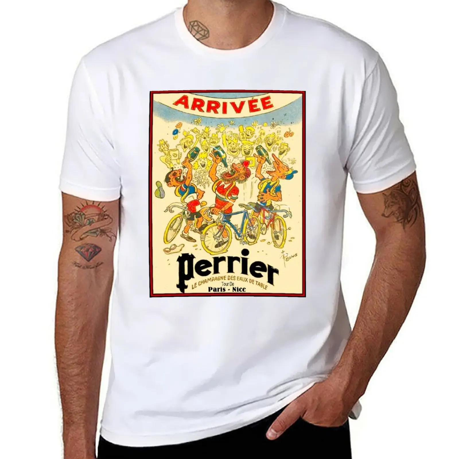 

cotton RACING to man anime BICYCLE T-Shirt shirt Paris Print t Vintage Advertising Nice : tshirt