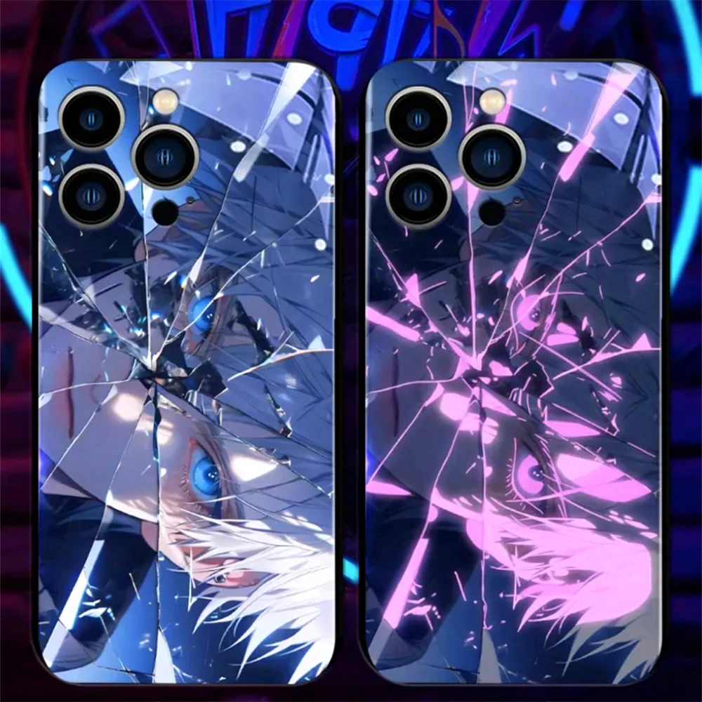 Japanese Anime Voice Sensing LED Light Up Glowing Luminous Phone Case For Honor 200 100 90 80 70 60 50 Pro