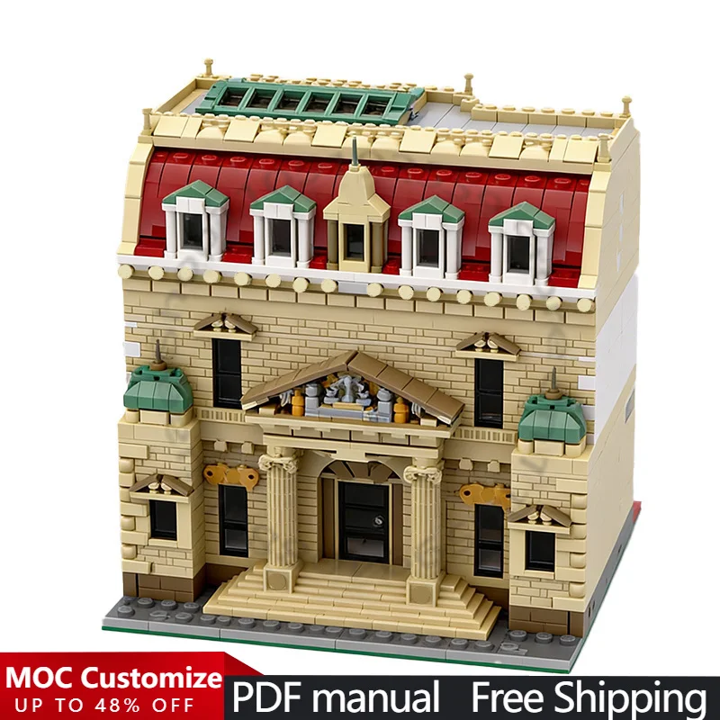4493 Pezzi Set di Costruzioni Modulari Città: Tribunale Personalizzabile MOC, Design Creativo Fai-da-te, Giocattolo Regalo per Ragazzi