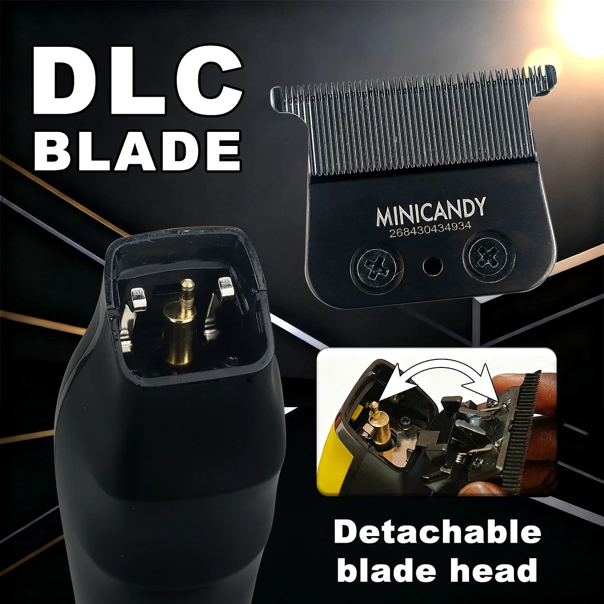 JUCAI MINICANDY F2 recortador profesional para hombres DLC Zero Gapped Rotor externo Motor sin escobillas pantalla LED máquina de acabado