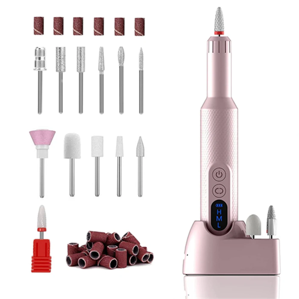 

Wireless Nail Drill Machine Cordless Electric Nail Drill Nail File Portable Milling Cutter Manicure Sets Gel Polish Remover Tool