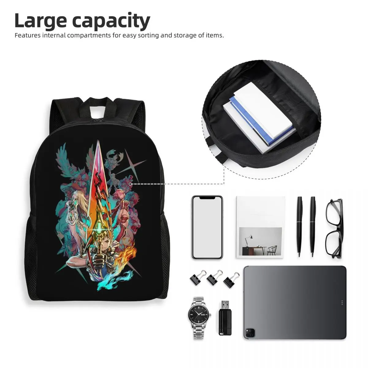 Xenoblade Chronicles 2 - Team Backpack Student Boys Girls BookBag School Bag Laptop Shoulder Bags