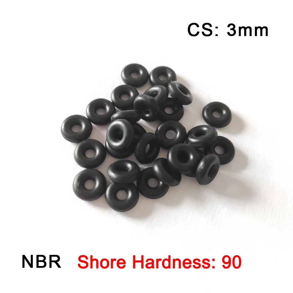 Shore Hardness 90 Degree Thickness 3mm / 3.1mm NBR Rubber O-Rings Seal Rubber Washers  Sealing Sizes Can Customized