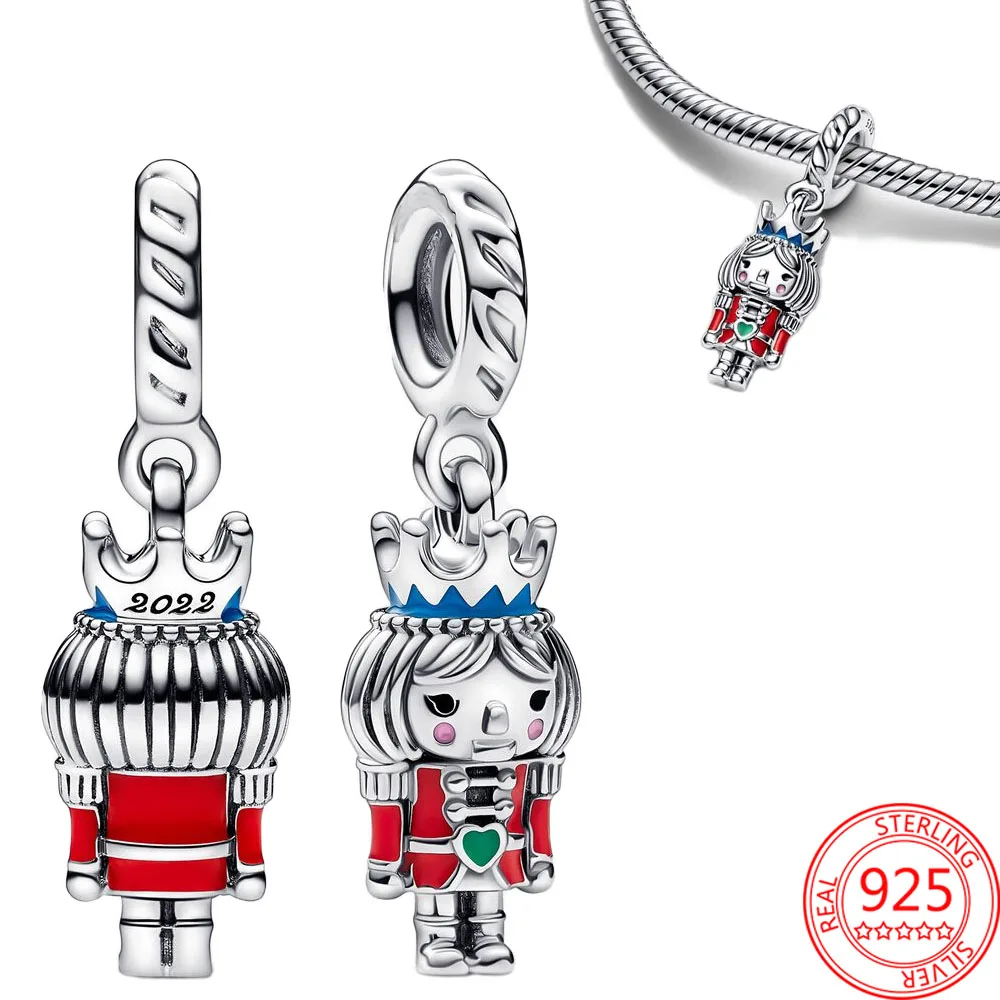 Lucky 925 Sterling Silver Red Lighthouse&Ladybug&Christmas Gingerbread Man&Elk Dangle Charm Fit DIY Bracelet Blessing Gift