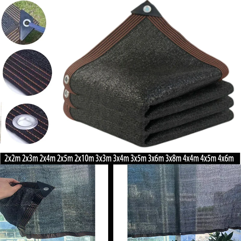 Black UV Resistant Sunshade Net, Garden Plant Compartment, Terrace, Swimming Pool, Balcony, Car