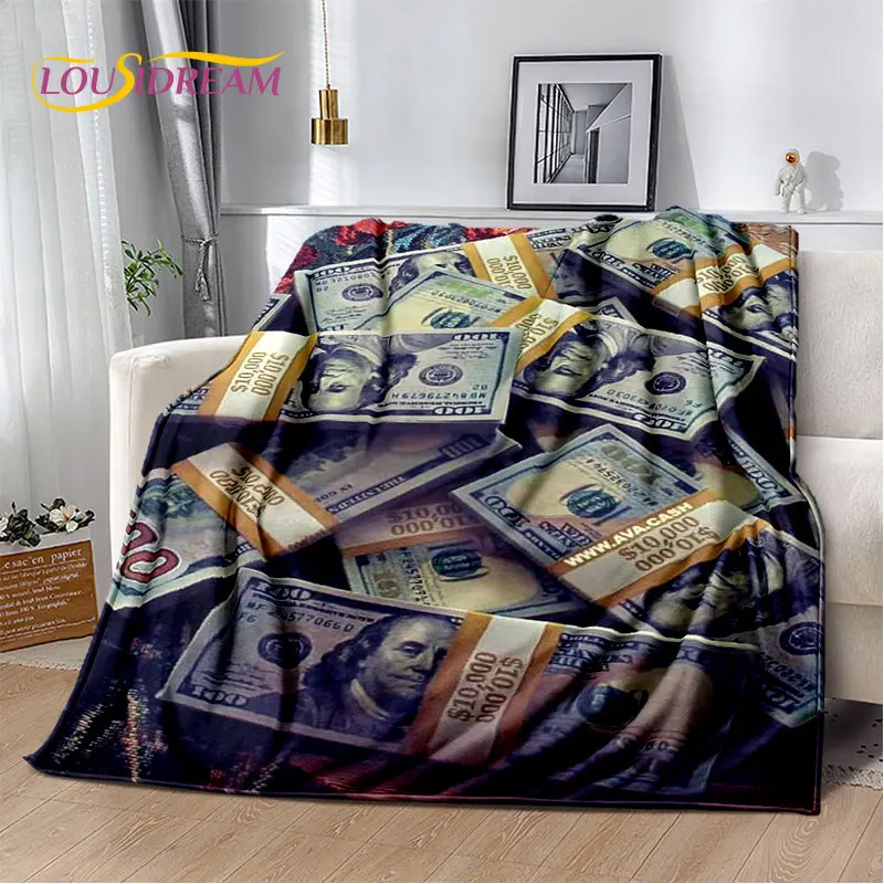 

3D Dollar Euro Money Pattern Soft Plush Blanket,Flannel Blanket Throw Blanket for Living Room Bedroom Bed Sofa Picnic Cover Kids