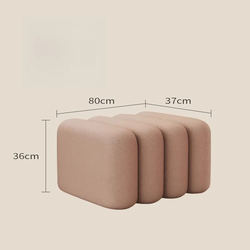 Moderne kunststijl Fuzzy Texture Cilindrische modulaire bankkruk voor woonkamer garderobe decor