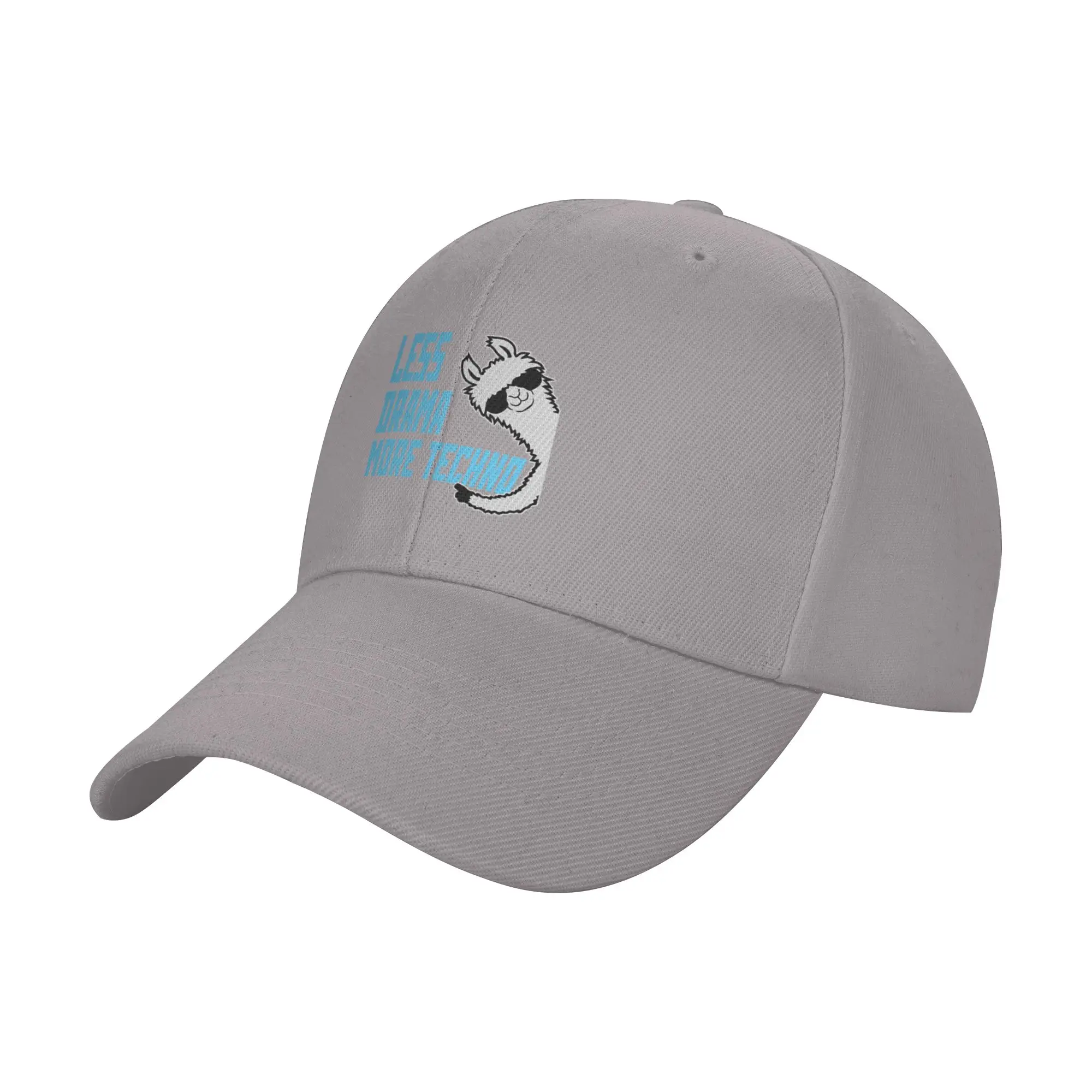 Hot Sale Less drama more techno Party Festival Cool Llama Baseball Cap  Cool Brand Man Caps  Outdoor Walking Brand Man Caps