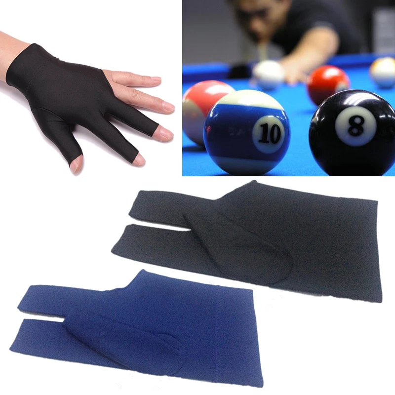 2Pcs Professional Open Finger Billiard Pool Gloves Snooker Pool Gloves Portable Light Elasticity Billiard Training Hand Gloves