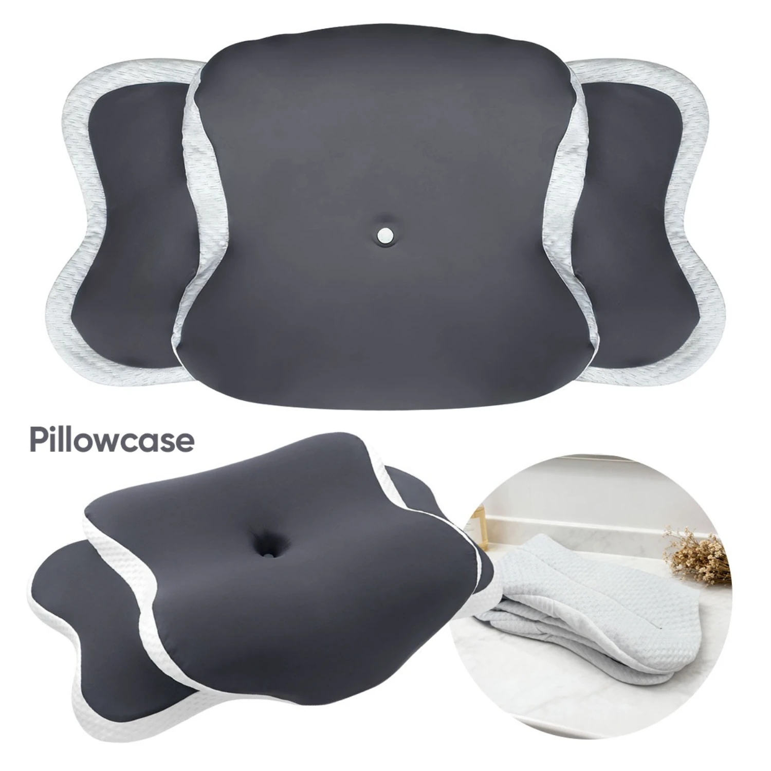Memory Foam Pillowcase Cervical Pillowcase Pillow Protector Bedding Pillow Cases Cover Cooling Fabric Portable Home Holiday Gift