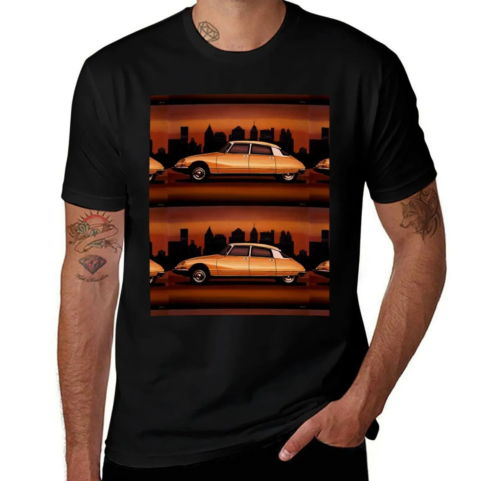 

Citroen DS Painting T-Shirt sweat vintage baggy shirts Aesthetic clothing outfits for men