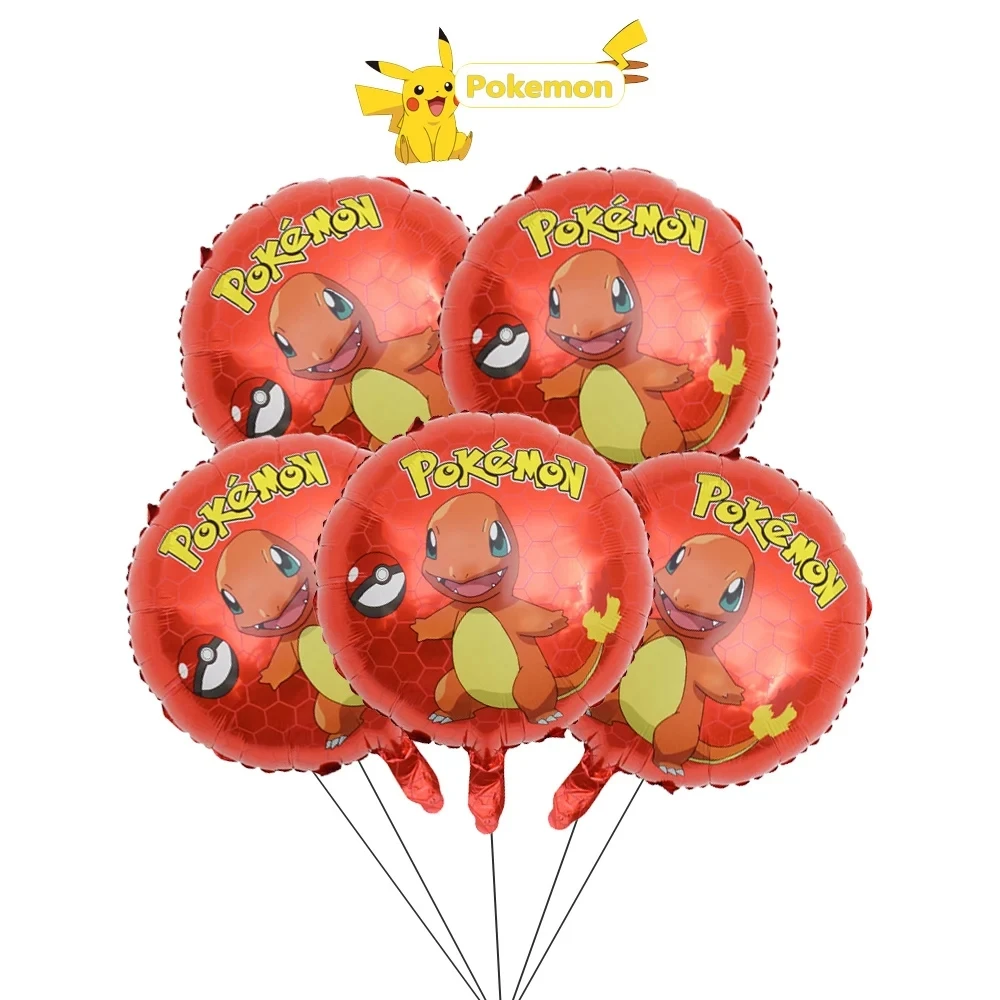 5Pcs/Set Pokemon 18inch Foil Ballon Party Decoration Accessories Inflate Helium Globos Kid Favor Anime Figures Party Supplies