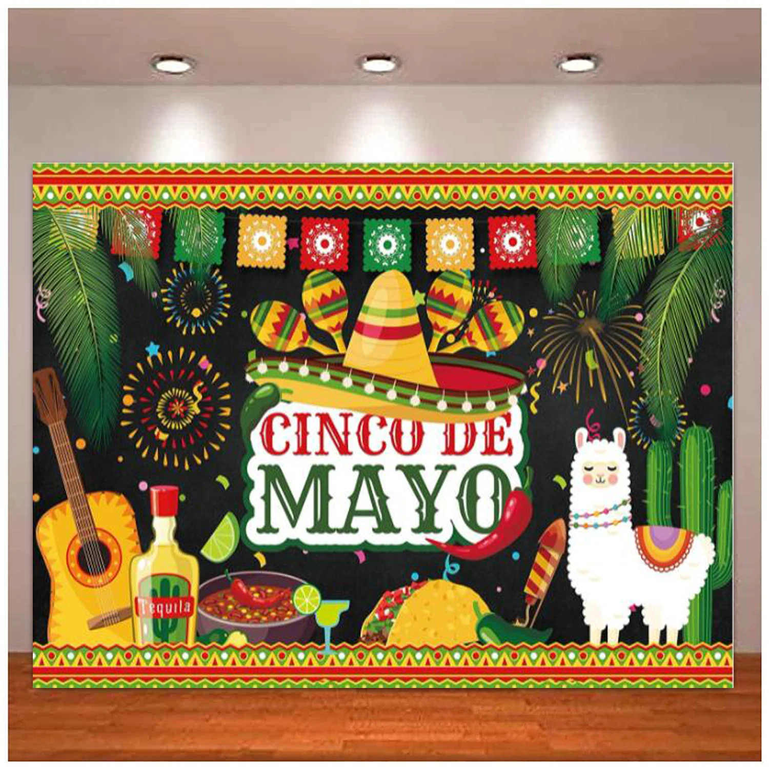 

Fiesta Photography Backdrop Party Mexico Cinco De Mayo Carnival Background Dress Up Festival Birthday Decor Cake Table Banner