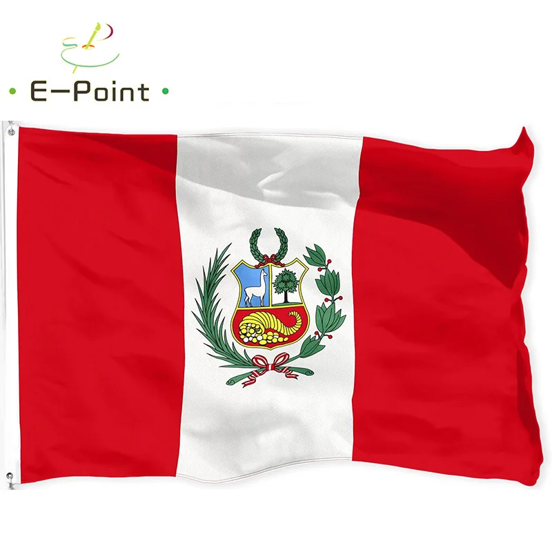 Peru National Flag 2ft*3ft (60*90cm) 3ft*5ft (90*150cm) Size Christmas Decorations for Home Flag Banner