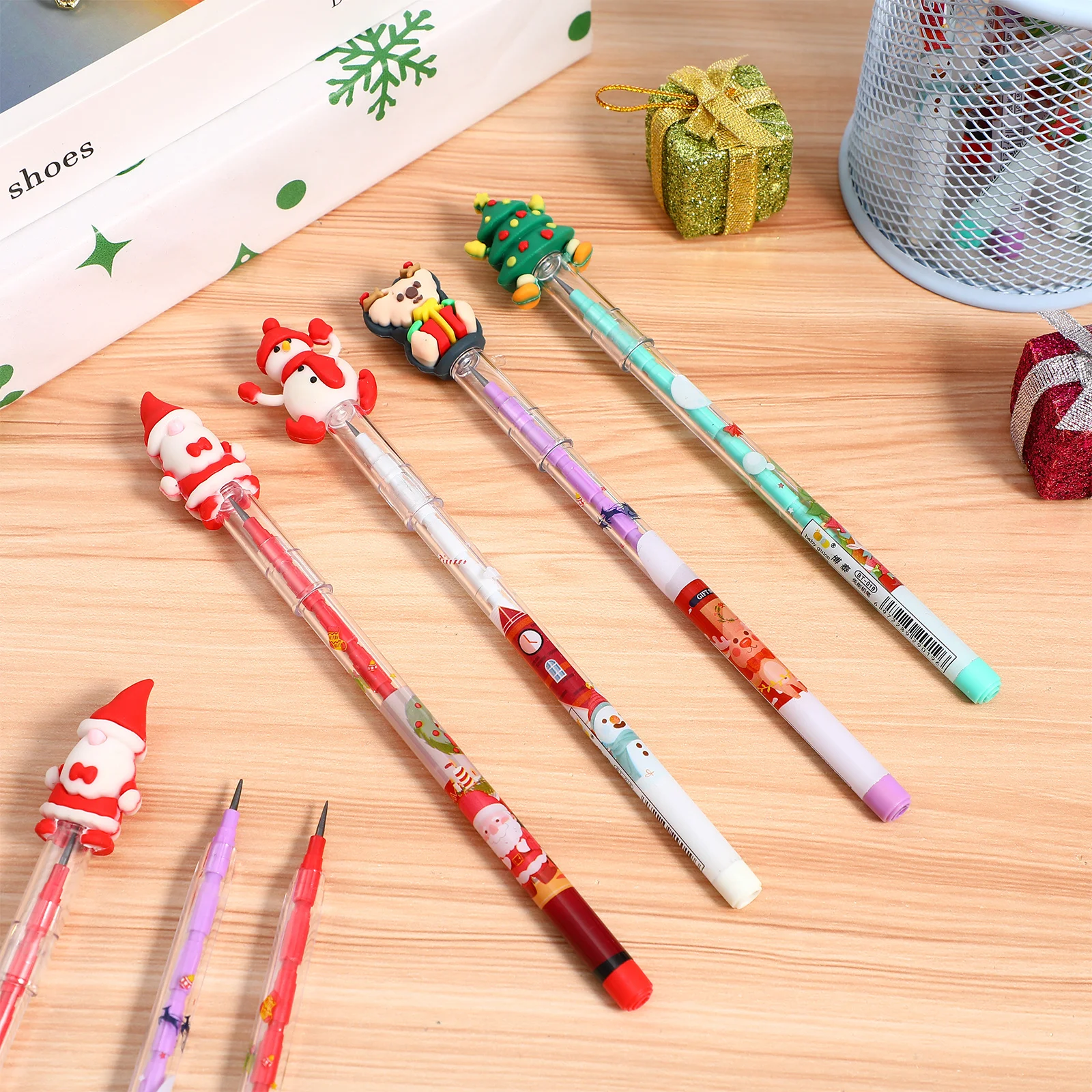 

16 шт., штабелируемые карандаши, эргономичные, без заточки, вечерние школьные принадлежности, рождественские подарки, письменный рисунок