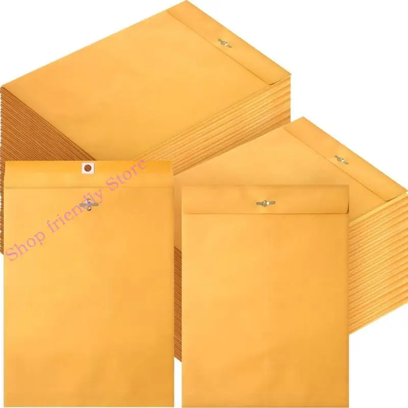 

30Pcs Heavy Duty Kraft Envelopes With Metal Clip Document Envelope For Financial Documents File Photo and Mailing