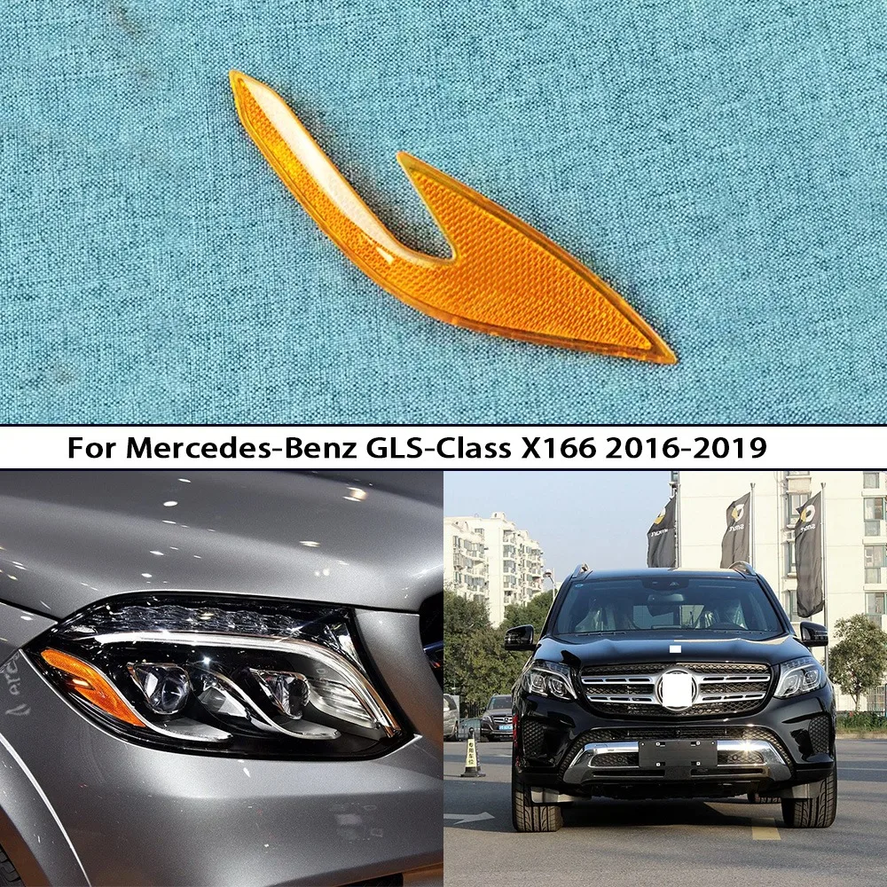 

Для Mercedes-Benz GLS-Class X166 2016-2019 передняя фара, боковая декоративная панель, желтая боковая накладка на фару