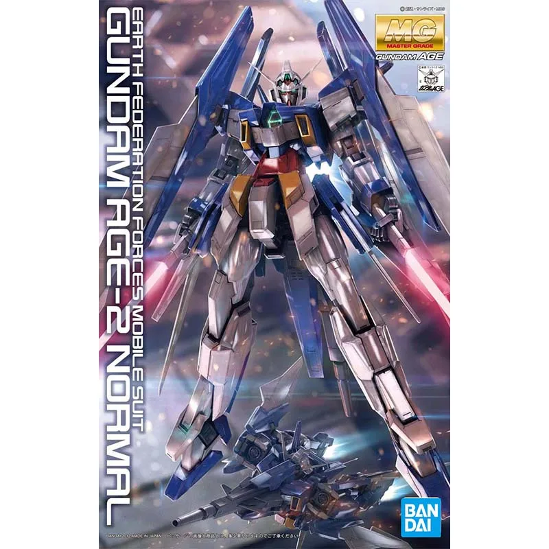 Bandai Gundam modelo Kit MG AGE 1 Normal AGE 2 Dark Hound figura de acción Gunpla Kit de construcción figuras de Anime juguetes para niños regalo