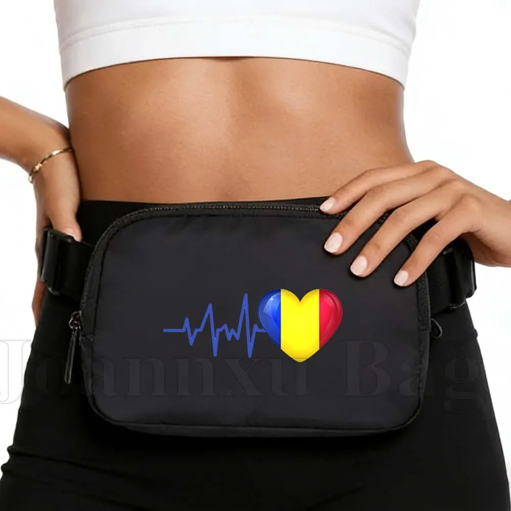 

HEARTBEAT BELGIUM FLAG Sport Waist Bags Running Belt Waterproof Cycling Portable Phone Jogging Women Fanny Packs Wallet Pouch