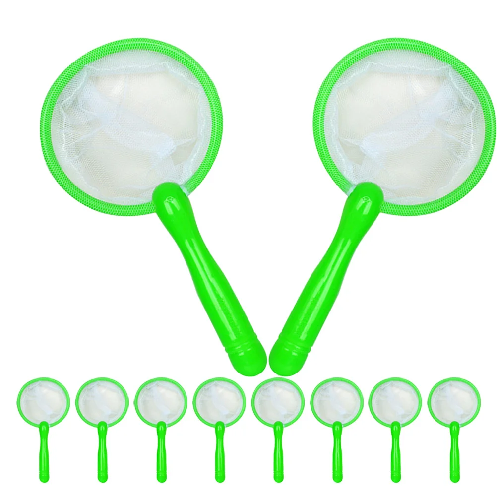 12 pezzi rete da pesca per bambini manico scoop plastica leggera vasca da bagno piscina giochi d'acqua reti da pesca per bambini