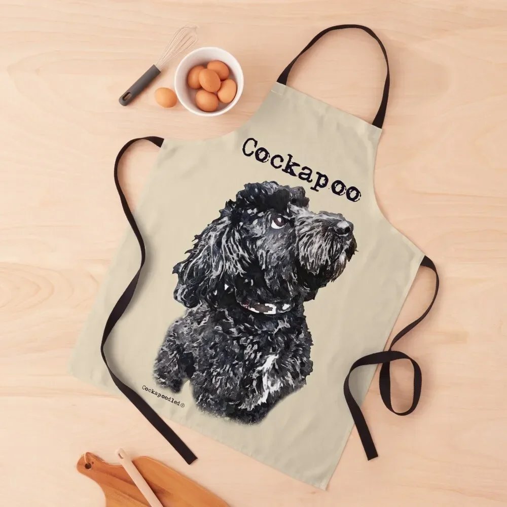 Black Cockapoo Dog Apron for women halloween work gowns for women cleaning Barber For Cooking Apron