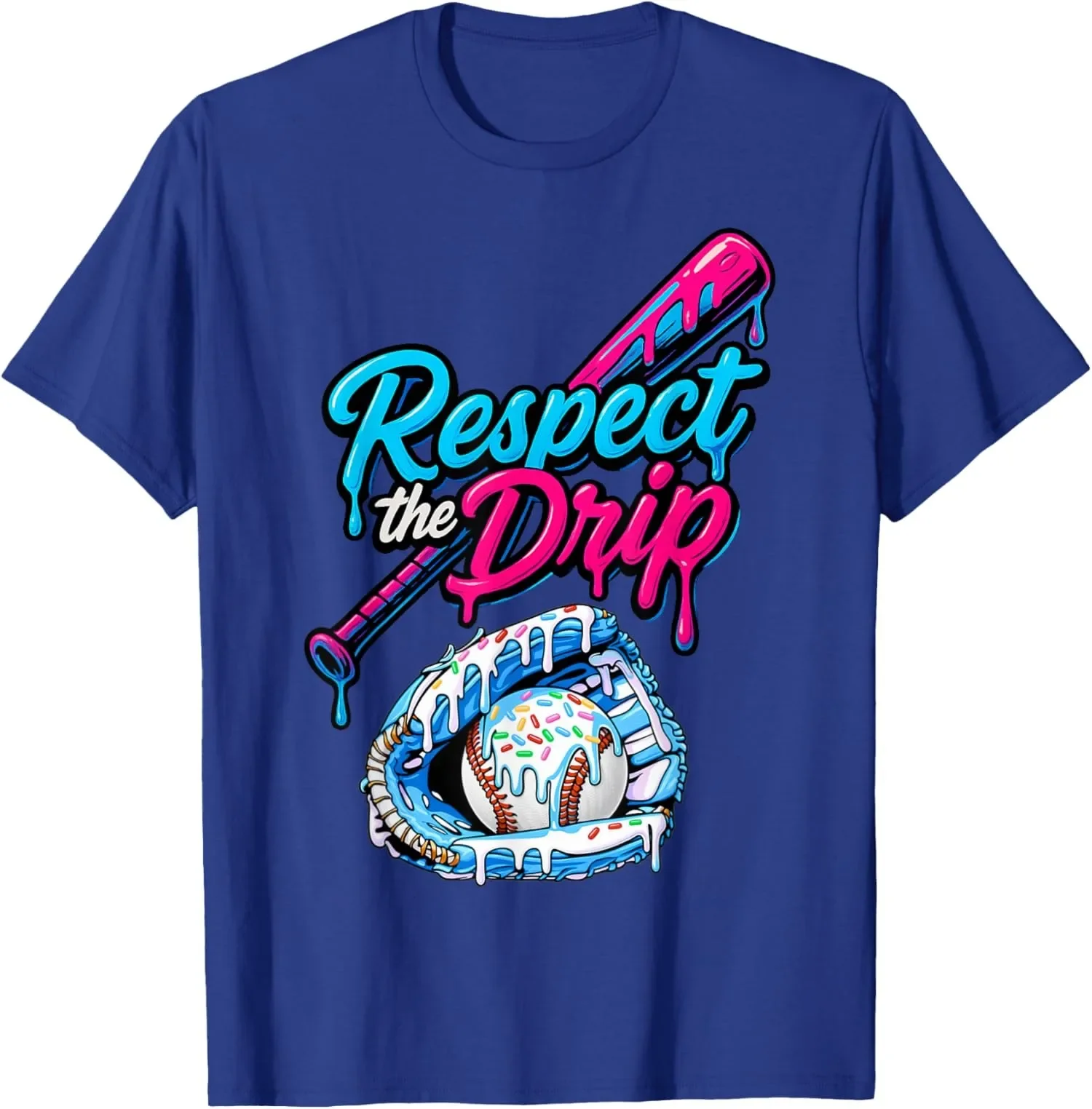 

Respect The Drip Baseball Batter Glove Sprinkles Graphic T-Shirt Unisex Cotton Tee
