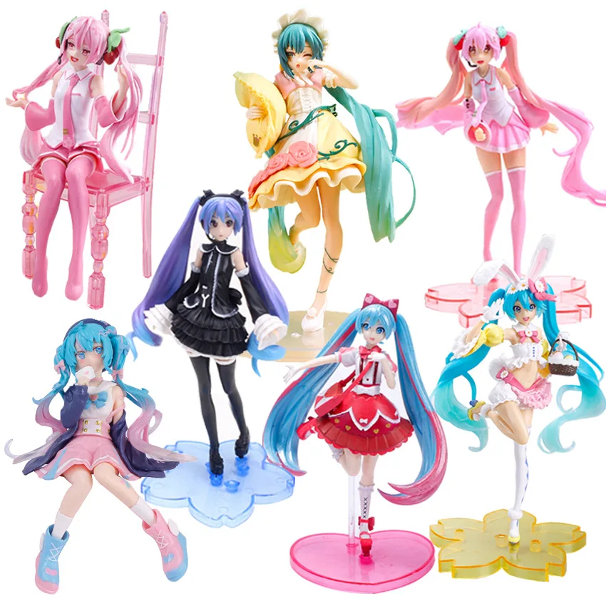 Anime Hatsune Miku figure Virtual Singer Manga Statue Figurines Model Toys computer desk cake decoration kawaiii toy gift