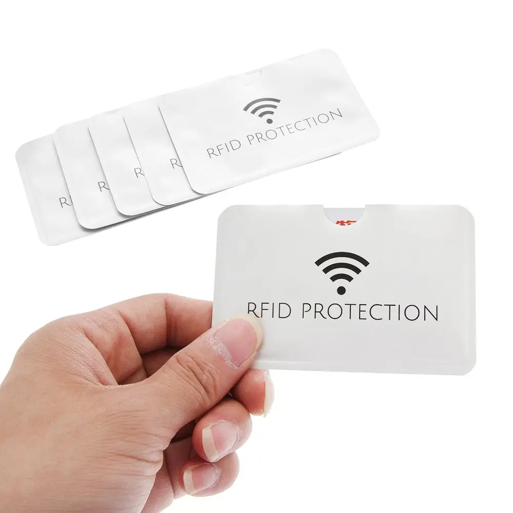 10/20pcs Laser Anti Rfid ID Card Holder Silver Laser Aluminium Wallet  Blocking Reader Lock Bank Card Case Credit Cards Covers