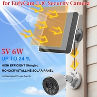 6W 5V Solar Panel For Eufy Eufycam 3(S330)/3C(S300)/2/2C/2Pro IP65 Outdoor Waterproof Solar Charger Wall Mount Micro USB+TYPE-C