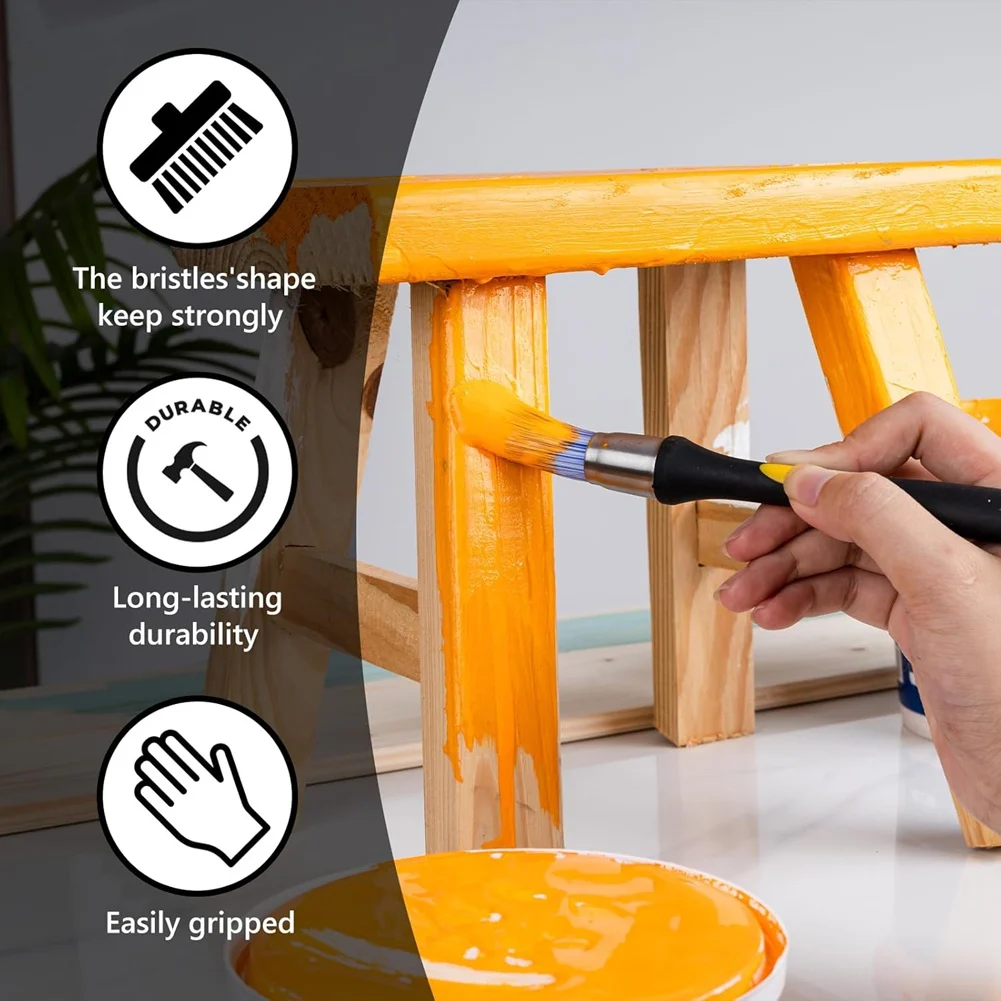 

A84E-Mister Rui-Набор кистей для рисования, 4 угловых кистей для отделки масла, латекса, синтетической щетины для покраски шкафа и стен