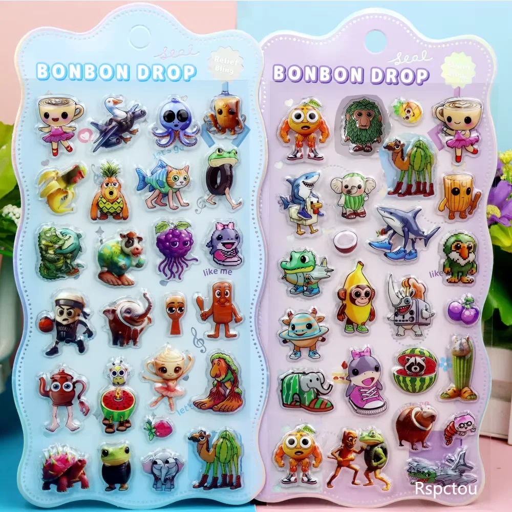 أنيمي الإيطالية Brainrot ثلاثية الأبعاد ملصقات الإغاثة تونغ تونغ صحور مضحك الحيوان فقاعة الشارات اللعب مقاوم للماء لطيف لتقوم بها بنفسك مذكرات الهاتف