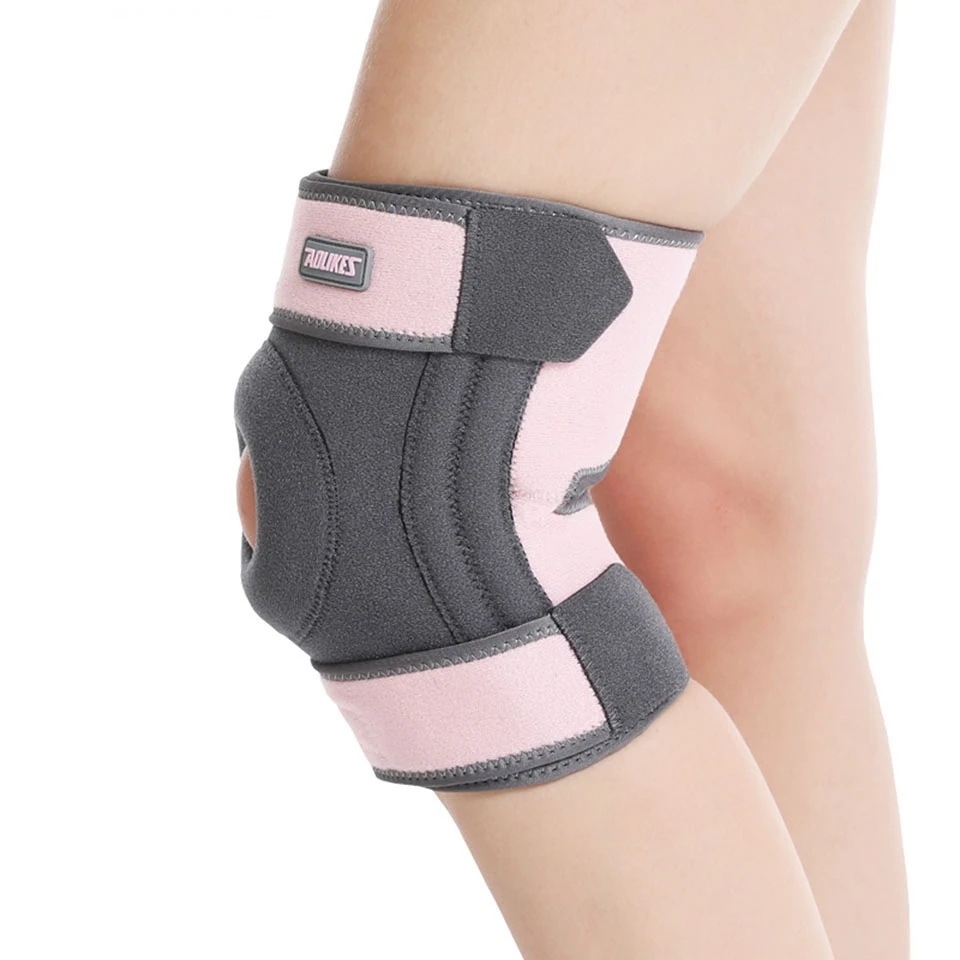 1 PCS Sports Knee Pads Four Springs Support Breathable Knee Brace with Side Stabilizers Patella Protector Gel Pads