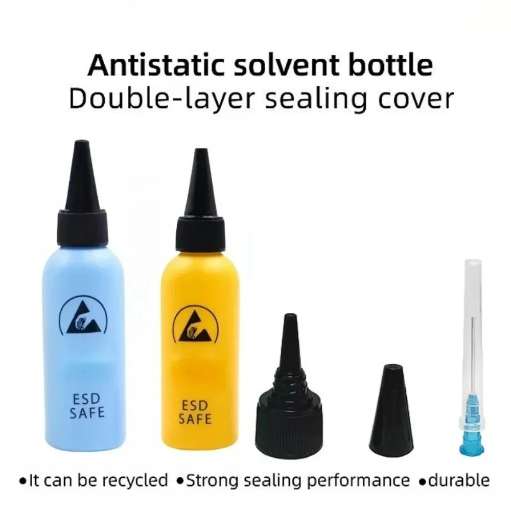 65ML Alcohol bottle Anti Static Solvent Bottle With Needle Dispensing Rosin Washing Plate LeakProof Tablet Phone Computer Repair