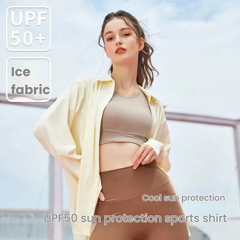 Women's UPF 50+ Sun Protection Shirt French Style Lightweight Overshirt Boho Chic Long Sleeve Cover-Up Loose Long Sleeved Shirt
