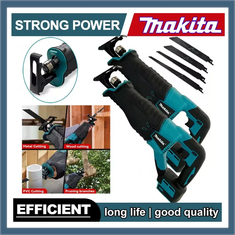 

Makita Brushless Reciprocating Saw Reciprocating Saw Portable Cordless Power Tools With 4pcs Saw Blades For 20V18V Battery