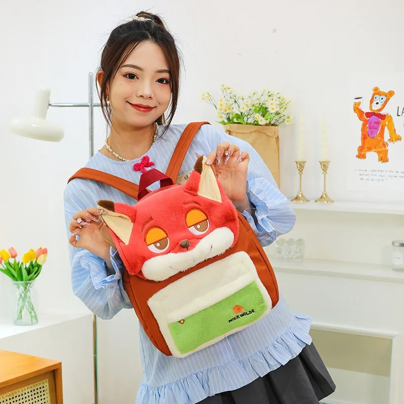 กระเป๋าเป้สะพายหลังการ์ตูนใหม่ ซูโทเปีย จูดี้ นิค กระเป๋าขนปุย กระเป๋าสะพายไหล่ กระเป๋าถือลำลองสำหรับเด็กผู้หญิง กระเป๋าโท้ทขนฟู กระเป๋าเดินทาง ของขวัญ
