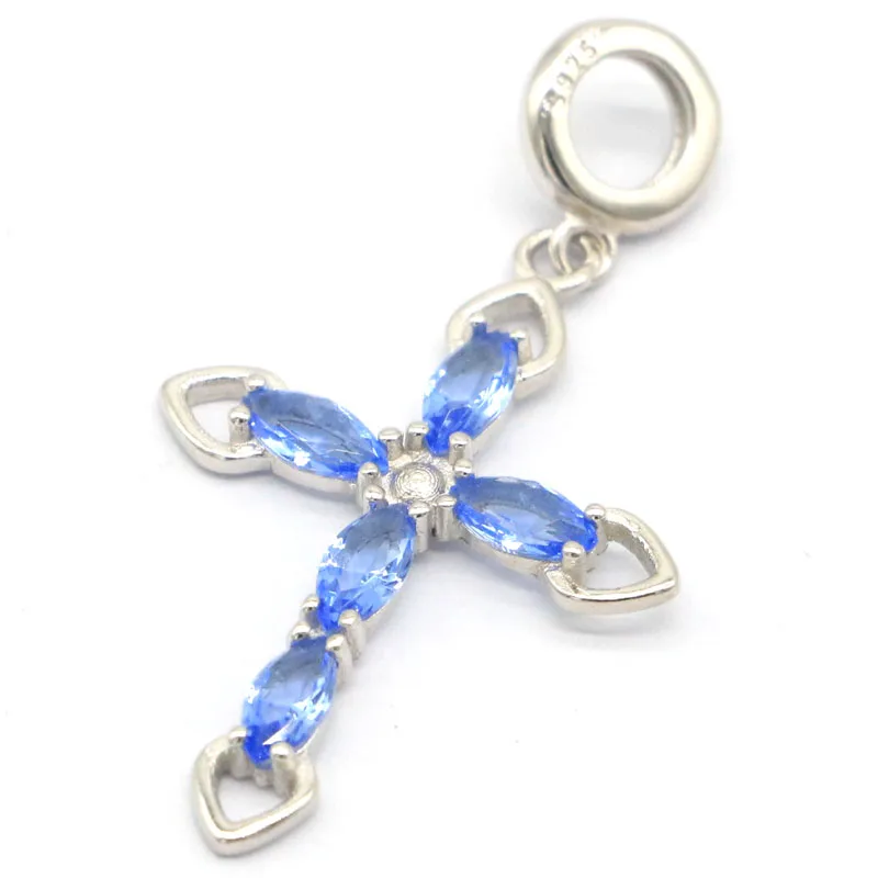 

Buy 4 Get 1 Free 38x20mm 2g Real 925 Solid Sterling Silver Pendant Cross Pink Tourmaline Violet Tanzanite Women Engagement