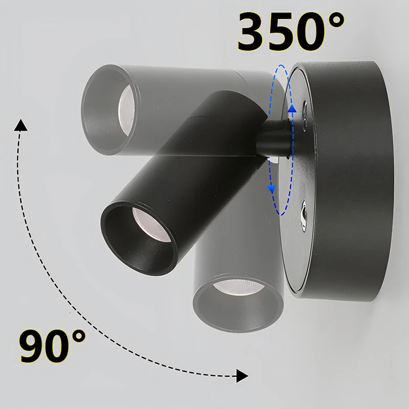 Magnetic Wall Sconce LED Desk Lamp Remote Control 3-Color Dimmable  360° Rotatable USB Rechargeable Bedroom Bedside Night Light