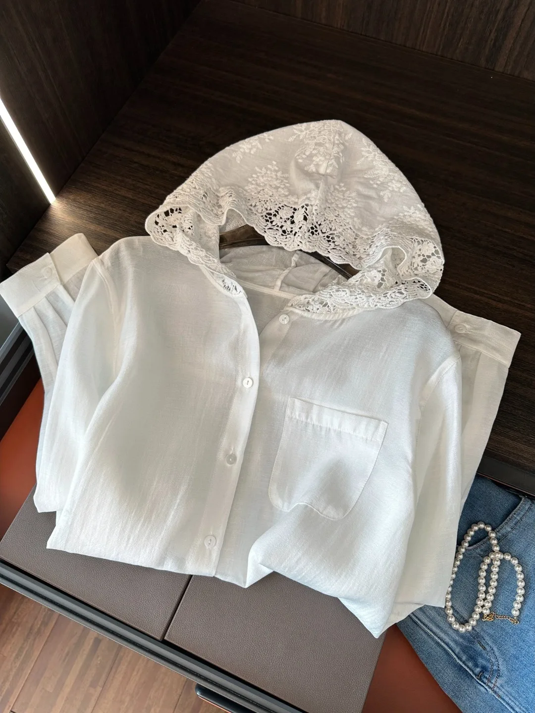 

Lace Splice Linen Sun Protection Shirt Loose Casual Open Cardigan Large Size Women's Summer Breathable Comfortable Lazy Style